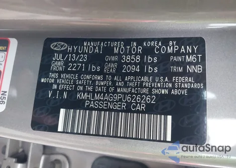 2023 Hyundai Elantra Sel from USA, damaged, VIN KMHLM4AG9PU626262
